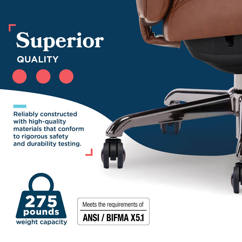 Symphony Swivel Executive Chair, Graphite, Cognac