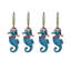 Ensemble de 4 figurines suspendues sarcelle hippocampe