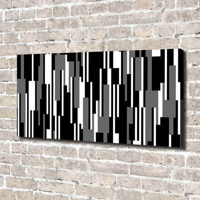 Black And White Lines - Wrapped Canvas Print