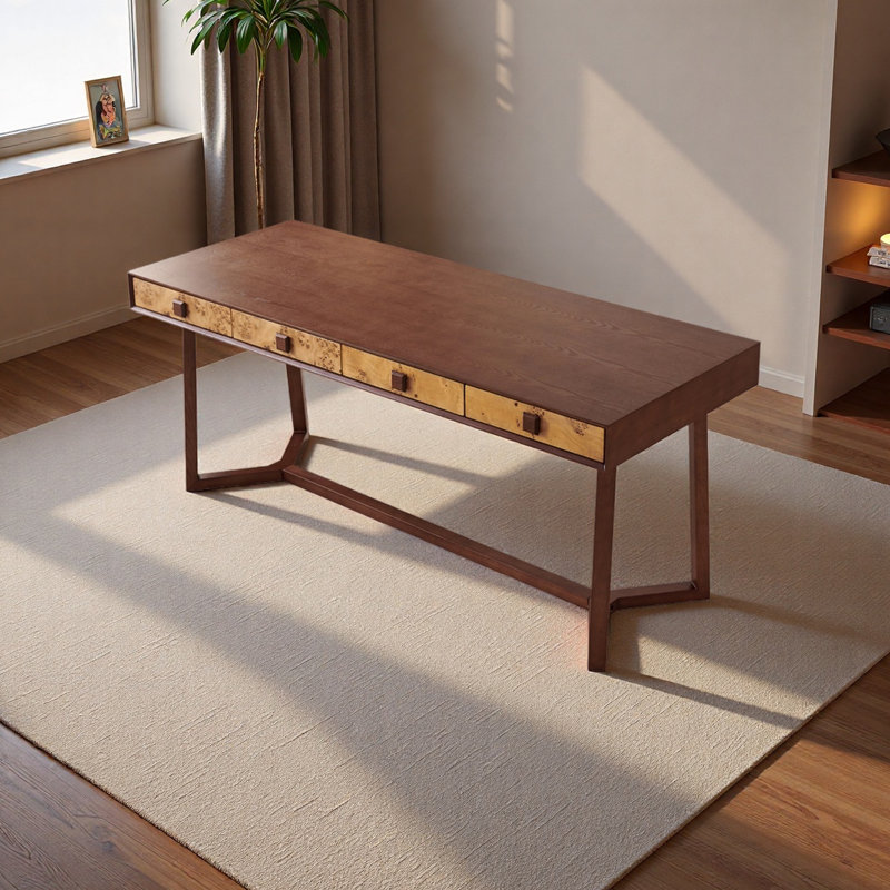 Vintage-Style Solid Wood Office Desk