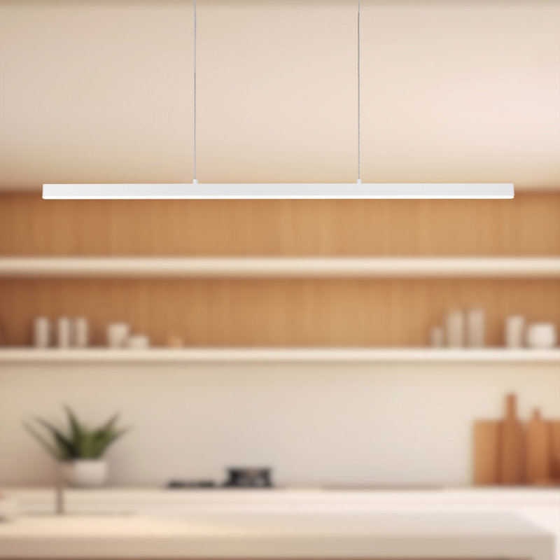 Vega 1 - Light LED Pendant, 122.5" H x 56" W x 1.5" D, White