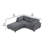Fera Modular Sectional Sofa With Adjustable Back In Gray Corduroy, 89 Inch-117559215