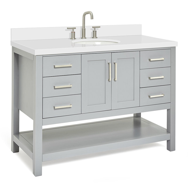 Magnolia Bath Vanity Rectangular Basin S049SWQ, Gray, Oval