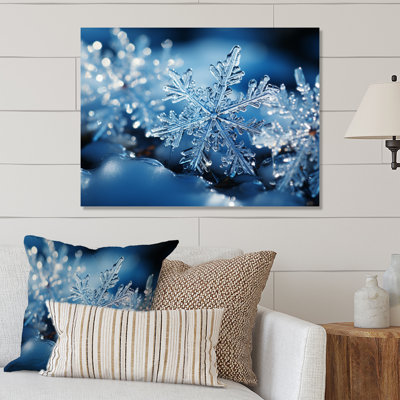 Glimmering Snowflakes II - reproduction d'art abstraite en métal