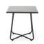 Table de bout grise de 18,93 po avec base en acier et conception en fer de style moderne