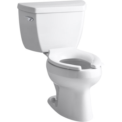 WellworthÂ® Classic Two-Piece Elongated 1.6 GPF Toilet with Pressure LiteÂ® Flushing Technology, Left-Hand Trip Lever and Antimicrobial Finish, Less S -  Kohler, K-3505-SS-0