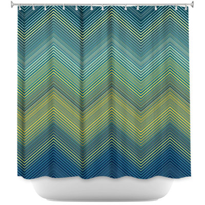 Rideau de douche simple teling zig zag Hanneman