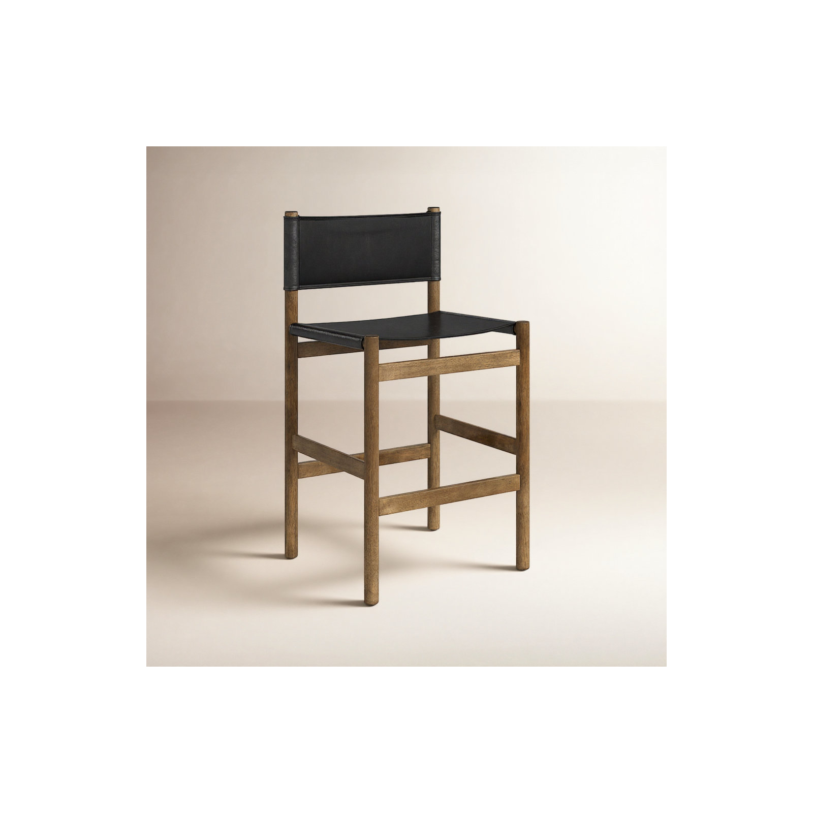 Matisse Counter & Bar Stool, Counter Stool (26.5" Seat Height), Black, Vintage Natural