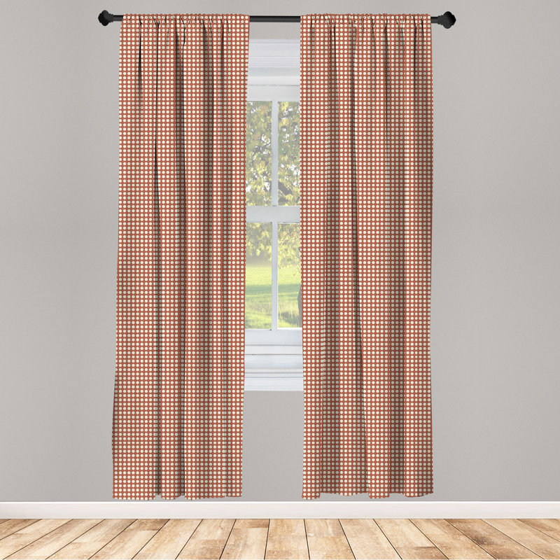 Polka Dots Semi-Sheer Rod Pocket Curtain Panels, 28" x 95"