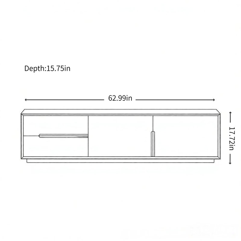Simple and Luxurious Solid Wood TV Cabinet, Light Khaki