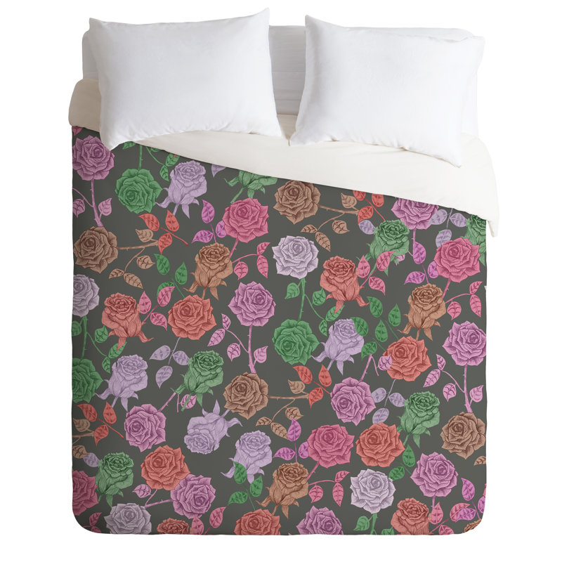 Bianca Polyester Floral Duvet Cover, Vintage, Queen Duvet Cover + 2 Standard Shams