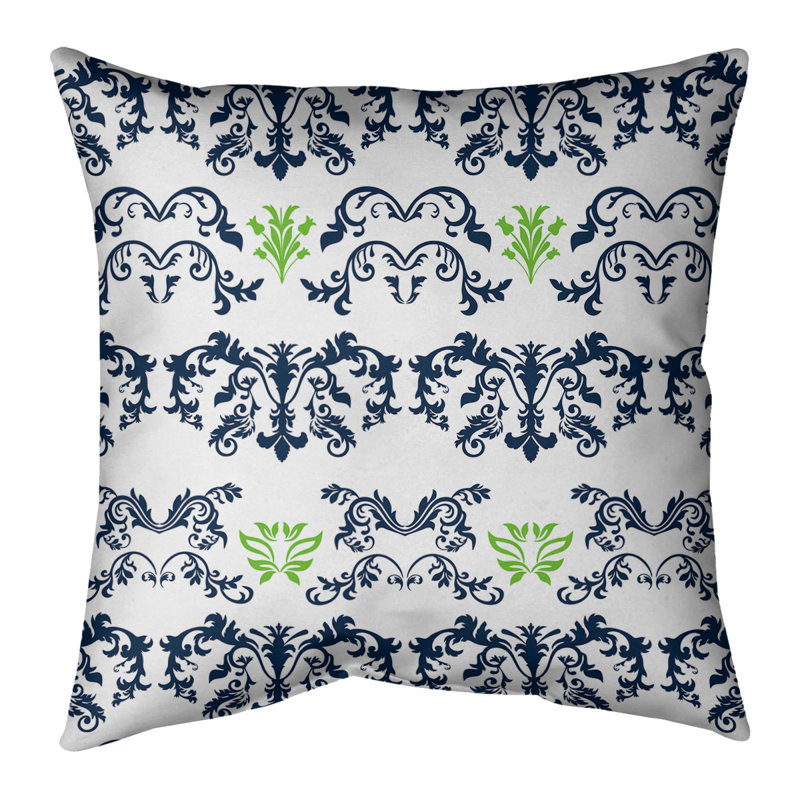 Housse de coussin Seattle Football Baroque, Blanc / denim / vert, Croisé en coton, 20 po X 20 po