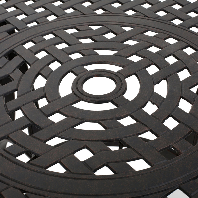 Tables de salle à manger élégantes en fonte d'aluminium, finition bronze, style traditionnel pour les espaces extérieurs