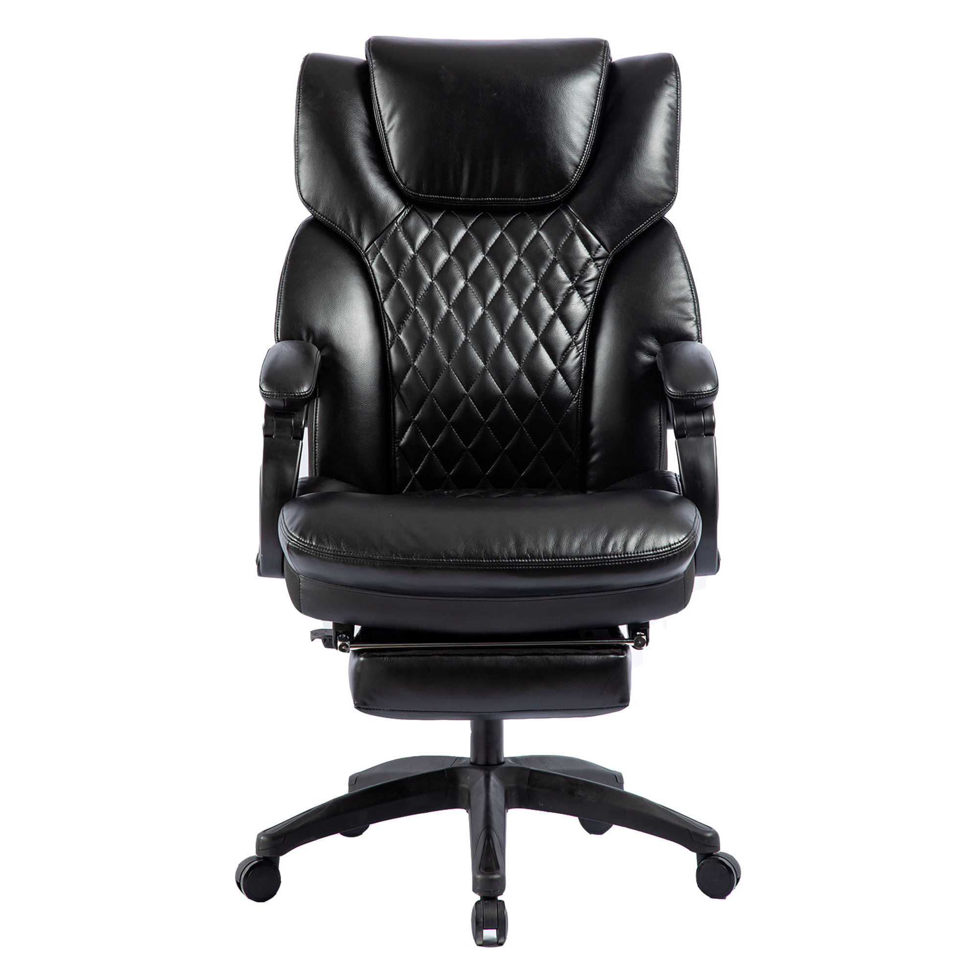 High Back Executive Office Chair 300lbs-Ergonomic Leather Computer Desk  Chair with Flip-up Armrest, Thick Bonded Leather Office Chair for Comfort  and