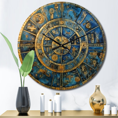 The Great Mystery Vintage Mandala Illustration - Modern Geometric Wall Clock
