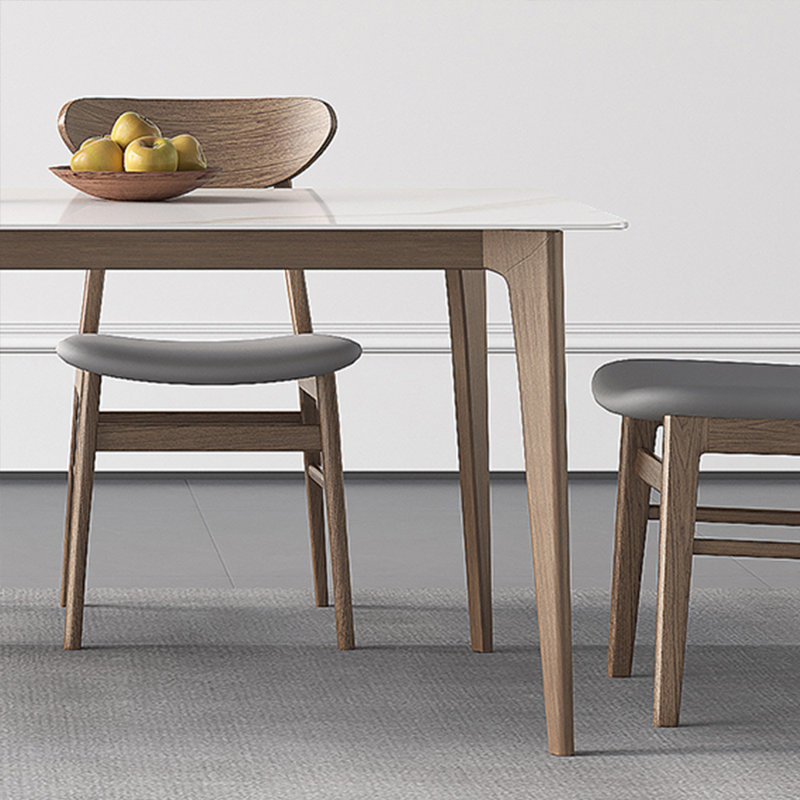 Table de salle à manger et chaise rustique en frêne blanc, H 29,52 po x L 62,99 po x l 35,43 po