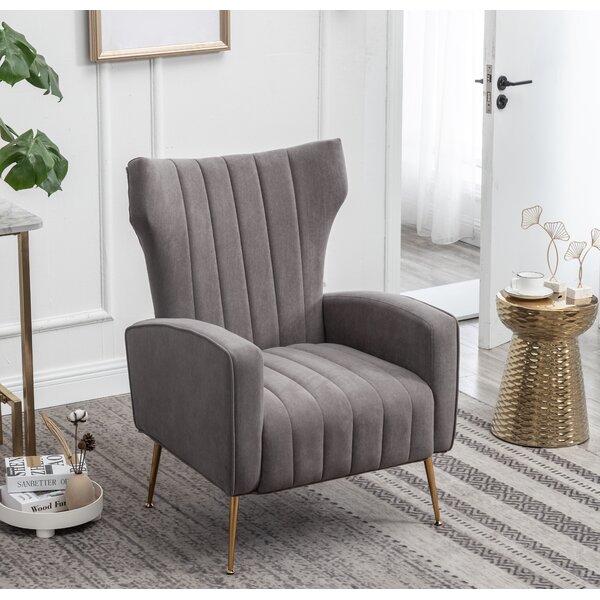 Etta Avenue™ Milana Velvet Wingback Chair & Reviews | Wayfair