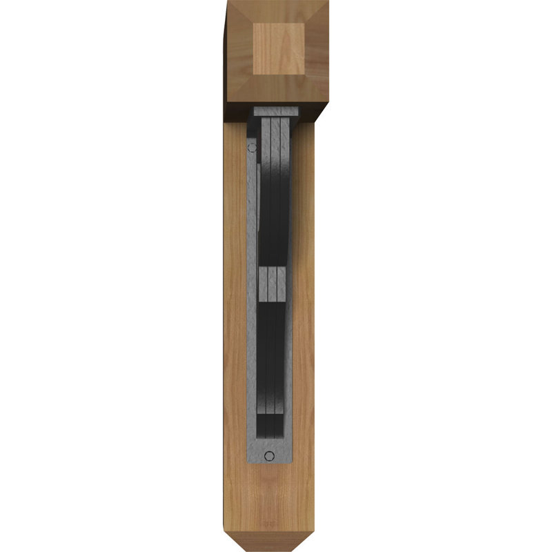 Support triple Ironcrest de 4 po Bradford, H 23 po x P 20 po, Cèdre rouge de l'Ouest l 3 1/2 po x T 4 po (lisse