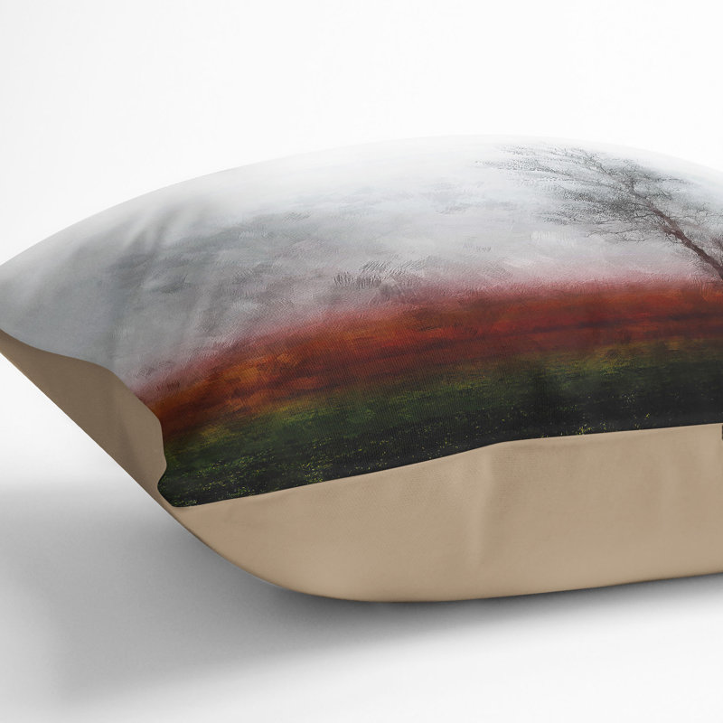 Tree Fog in Switzerland Cushion with Filling, Stone, 40cm H x 40cm W x 15cm D