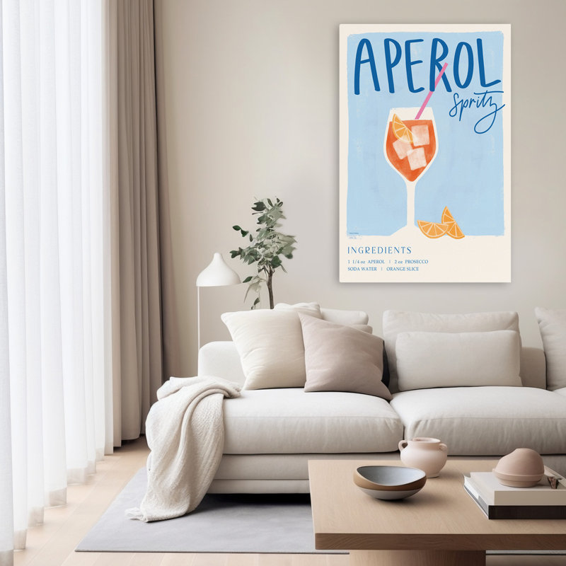 Illustration de cocktail Aperol Spirz - ingrédients de tranches de citron, H 60 po x l 40 po