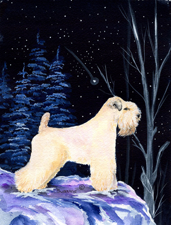 Drapeau de jardin à 2 côtés doux revêtu de starry nuit bléen terrier