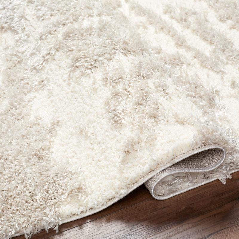 Rameriz Rectangle Machine Woven Polypropylene Area Rug in Beige/Ivory, Rectangle 6'6" x 9'2"