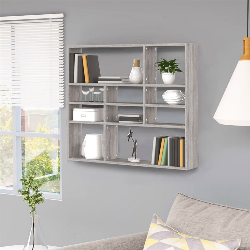 Brinnon 10 Piece Cube Shelf, Grey