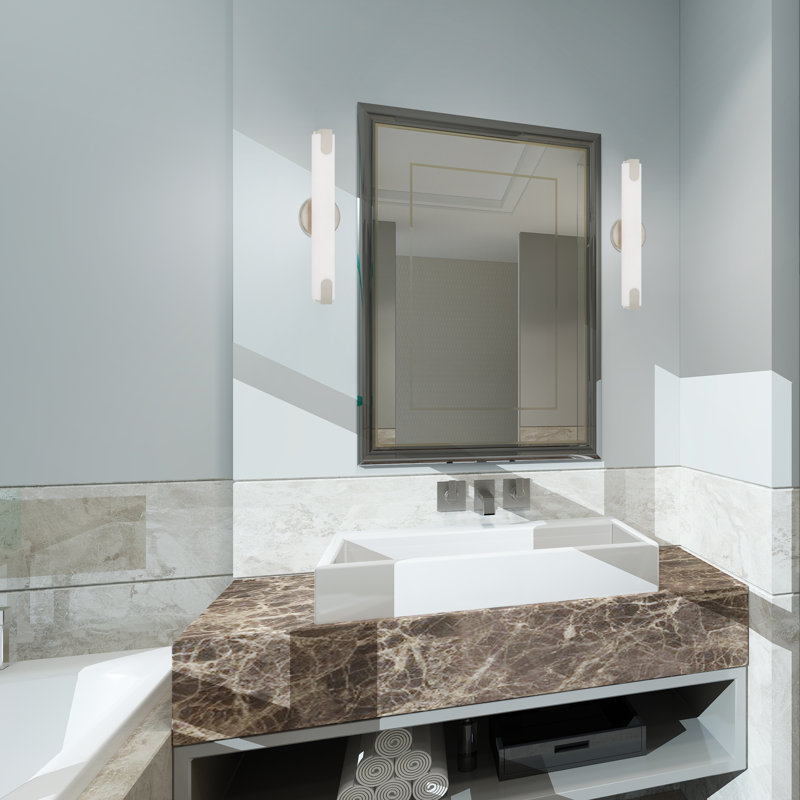 Brynlei Dimmable LED Bath Sconce, Brushed Nickel, 4.37" H x 17.5" W x 3.25" D