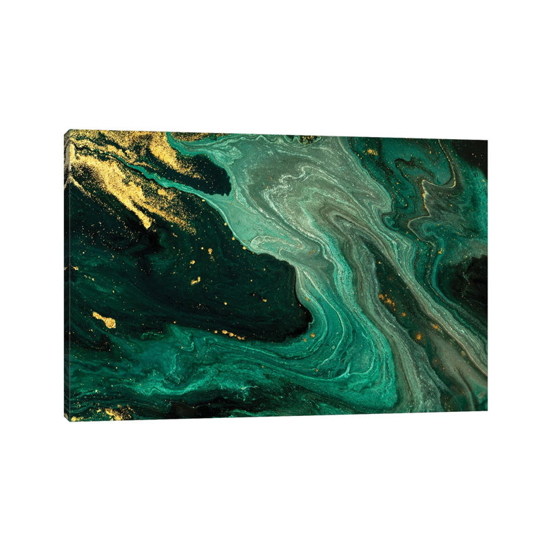 Gold Mine Green Marble - Print on Canvas, Wrapped Canvas, 20.32 cm H x 30.48 cm W