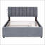 Lit plateforme tapissier avec lit gigogne double Teddy