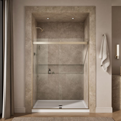 Levity 74" H x 59.63" W Bypass Shower Door with CleanCoat® Technology