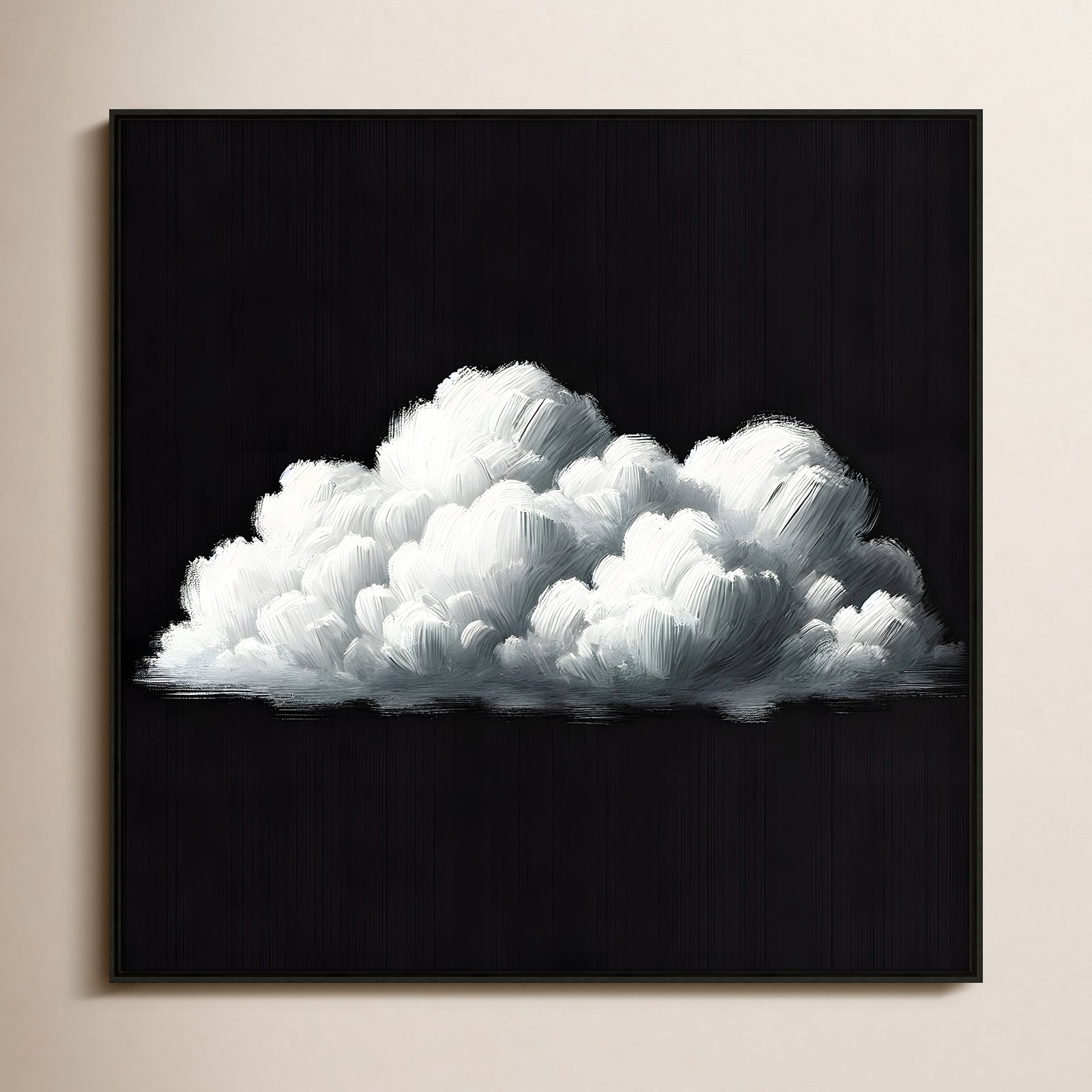 White Clouds Print by , 41.5" H x 41.5" W, Espresso