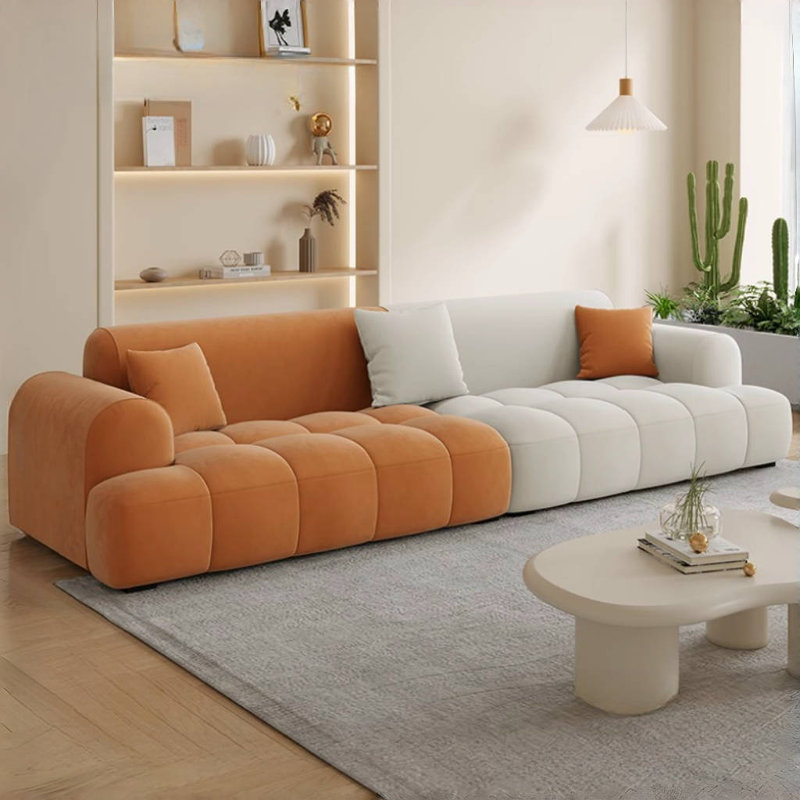 Modern Simple Cream Style Orange Sofa