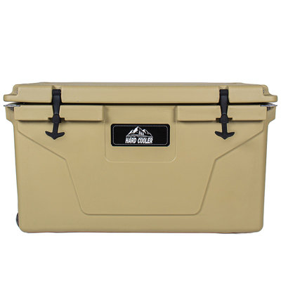 85 Quart Khaki Rotomolded Cooler with Wheels, 6-10 Day Ice Retention Insulated Ice Chest for Camping and Fishing