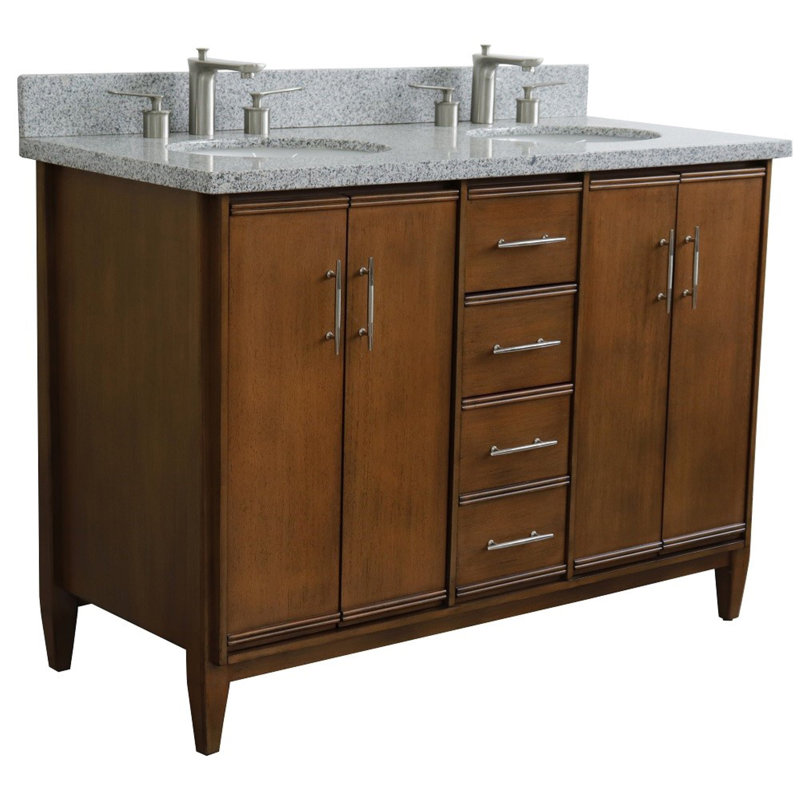 Ensemble de meuble-lavabo double 49 po Haydel, gris