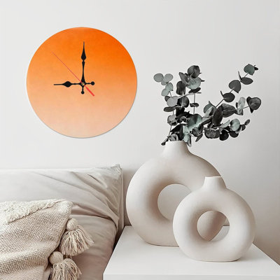 10" Round Wooden Wall Clock, Silent Quartz Movement, UV-Printed Design, Battery Operated