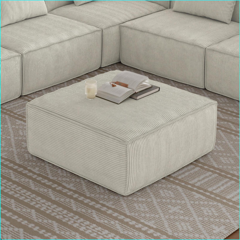 Canapé modulaire pour repose-pieds modulaire extra long de 118 pouces pour les salons / appartements | Crème | Mousse
