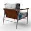 Cyress - Fauteuil d'appoint géométrique abstrait en velours-1021730143