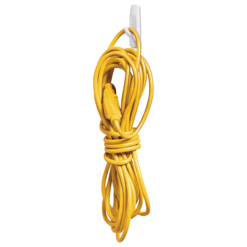 White Plastic Self-Adhesive Utility Hooks with Strips