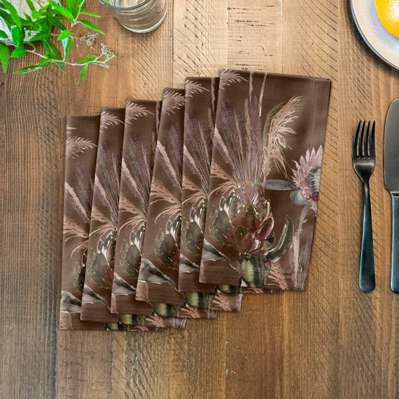 Floral Rectangle Napkin, Rust