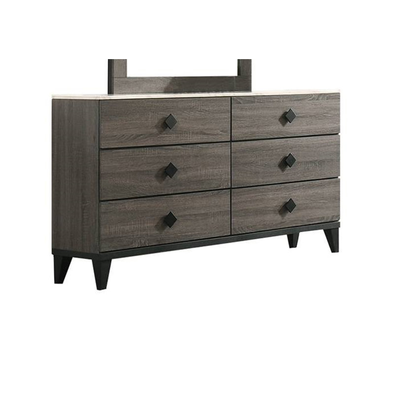Gurdas 62'' W 6 - Drawer Dresser, Dark Gray