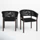 Chakiya Stacking Patio Dining Chair in Eucalyptus Wood with Rope