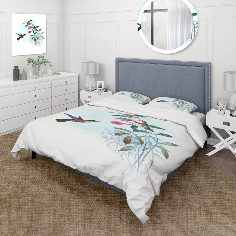 Ensemble de housse de couette traditionnel Vintage - Colibri IV - microfibre de polyester