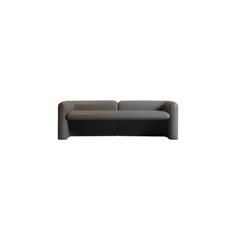 Banc rembourré en cuir Lintgen Match, Gris, H 21,65 po x l 59,05 po x P 19,68 po