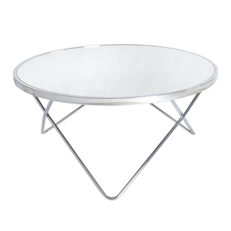 Jolene Cross Legs Coffee Table, Chrome