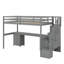 Structure de lit mezzanine simple avec bureau intégré et tiroirs doubles-603485058