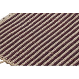 Rug & Kilim’S Accent Kilim, Square Rug In Textural Purple And Cream Stripes