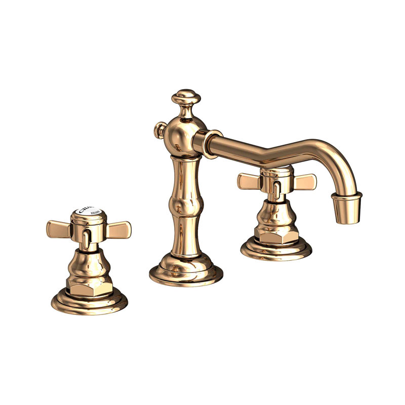 Fairfield Widespread Bathroom Faucet with Drain Assembly, French Gold
