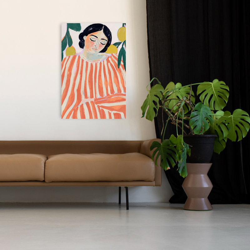 Reproduction d'art mural paysage contemporain abstrait de rêves de citron, 48" H x 32" W