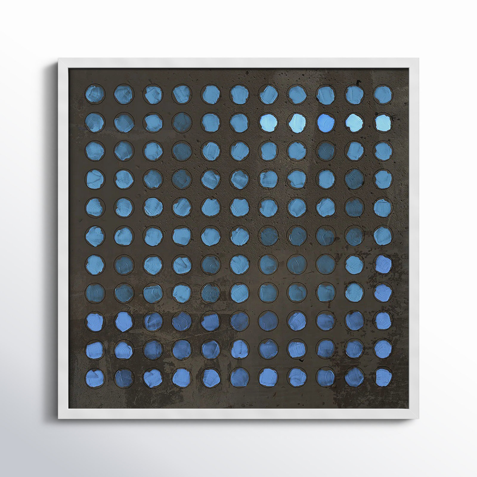 Squared Circles 5 by Jacques Pilon, 24" H x 24" W x 1.25" D, White